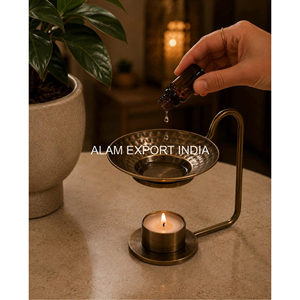 Newest Stylish Lumiere Pine Scented Brass Essential <b>Oil</b> Burner For Home Decorate Daily Use Fragrance <b>Oil</b> Diffuser Iron Burner - Product Image 3