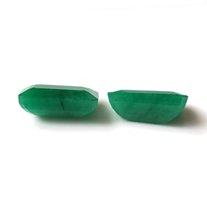 Émeraude naturelle zambienne de 13,70 carats, vert émeraude, pierre précieuse en vrac, taille émeraude, facettée, calibrée, ensemble de 2 pièces, dimensions 9x15x6mm, pour bijoux - Product Image 3
