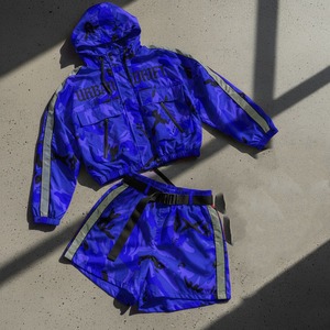 Custom Woven <b>Sequined</b> Front Gym Wear Full Zip Turtleneck Hoodies Tracksuit Jogging Crop Top Windbreaker Jacket <b>Two</b> <b>Piece</b> <b>Set</b> - Product Image 1