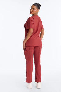 Tenues médicales personnalisées pour femmes avec logo d'hôpital, ensembles de blouses d'infirmière avec pantalon droit en tissu polyester/spandex - Product Image 3