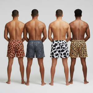 Shorts de sport pour hommes personnalisables, taille élastique, en toile respirante à séchage rapide, imprimé par sublimation, motif 2025, 5 pouces, collection été - Product Image 4