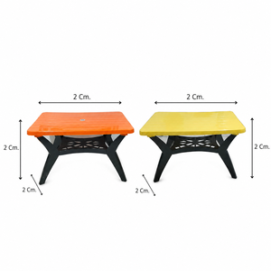 Modern Durable Plastic Handmade Home <b>Stool</b> and <b>Ottoman</b> with Acrylic Upholstery Orange Yellow Contemporary Design - Product Image 3