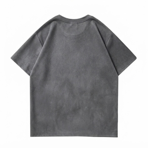 เสื้อยืดผู้ชายทรงโอเวอร์ไซส์สีพื้นสไตล์วินเทจใหม่ปี 2026 แขนสั้น ผ้าฝ้าย 100% - Product Image 2