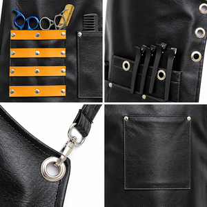 Tablier en cuir Flamia & Jabz avec plusieurs poches pour barbiers et toilettage d'animaux, style de vêtements de travail classique - Product Image 2