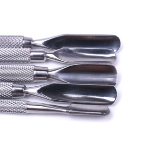 Stainless Steel Beauty <b>Kit</b> Made In Pakistan Wholesale High Quality Dual end Flat Cuticle Pusher Set <b>Nail</b> Cleaning Tool - Product Image 2
