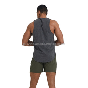 Singlet de sport confortable en coton, ourlet arrondi, fentes latérales, débardeur pour la course à pied, l'entraînement et la salle de sport - Product Image 2