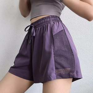 Nuevos pantalones cortos deportivos de cintura alta para mujer, largos, para gimnasio, correr, tenis, ciclismo, de poliéster/nailon, estampados, de secado rápido y transpirables. - Product Image 1