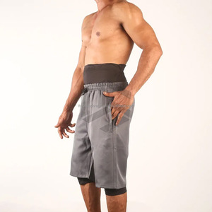 Premium Quality Mid Waist Activewear Heat-Transfer <b>Printed</b> Double Layer Awrah Shorts Muslim Men <b>Islamic</b> Swimwear 100% Polyester - Product Image 2