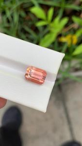 Natural Peach Pink Tourmaline <b>Emerald</b> Cut Faceted Gemstone Loose Stone For Jewelry Making Wholesale Gemstone Supplier - Product Image 3