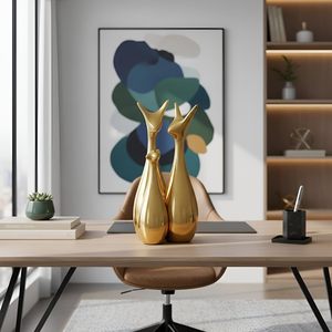 Esculturas Decorativas Modernas Abstractas Doradas para Exhibición en Mesa - Product Image 6