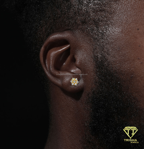 Beautiful Lab Grown Diamond Flower <b>Earrings</b> 925 Silver Sparkling <b>Stud</b> Jewelry For Women <b>Girls</b> Birthday Gift - Product Image 2