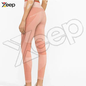 Leggings pour femmes de haute qualité avec logo personnalisé, taille élastique, motif uni, matière Spandex/Polyester, respirant et à séchage rapide, prix - Product Image 4
