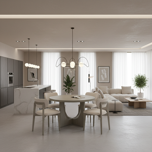 Mesa de Centro Moderna con 4 Sillas, Diseño Decorativo Duradero, Ligera, Fácil de Limpiar, 1 Año de Garantía, Madera de Caucho, Compacta para 4 Personas - Product Image 5