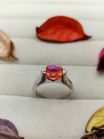 Bague en quartz arc-en-ciel coloré, élégante, avec cristaux, cadeau pour femmes et filles, bague de fiançailles tendance