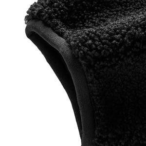 Veste en polaire sherpa pour homme, couleur noire, col montant, fermeture éclair, manches longues, coupe-vent, respirante, décontractée, 3 poches - Product Image 5