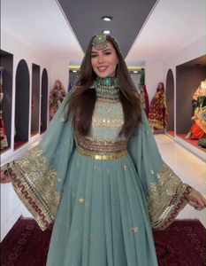 Wholesale Modern Handmade Kuchi Afghan Plus Size Wedding <b>Dresses</b> Lace Appliques Embroidery <b>Ruffles</b> Best Quality Cotton Fabric - Product Image 4