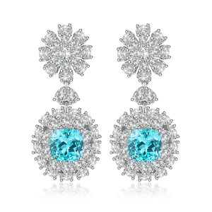 Women's White Gold Round Cut Fancy <b>Blue</b> Diamond <b>Earrings</b> IGI Certified Luxury <b>Studs</b> - Product Image 5