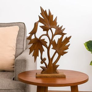 Handmade Leaf <b>Bird</b> Wooden Candle <b>Stand</b> Botanical Tealight Holder Home Decoration for Christmas Wedding - Product Image 1