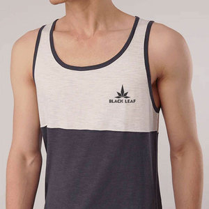 Workout Wear Custom Made Eco-Friendly Tank Top for Men Gym Clothing Breathable Quick Dry BLACK <b>LEAF</b> Made in Pakistan - Product Image 5