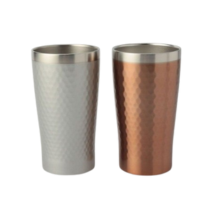 Verres à bière martelés en acier inoxydable, finition argentée, qualité standard, personnalisables, très demandés - Product Image 4