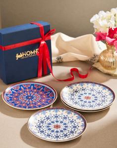 Assiette décorative ronde en porcelaine fine écologique, surface matelassée, design encadré, passe au lave-vaisselle, pour présentation sur table - Product Image 2