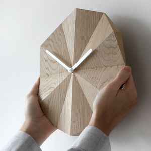 Horloge murale moderne en bois, polygonale, silencieuse, à quartz, analogique, mouvement à piles, engrenages mobiles pour salon, décoration intérieure - Product Image 3