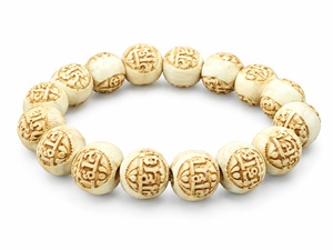 Cuentas de madera Radha Krishna talladas a mano, cuentas de oración espirituales indias, pulsera elástica de madera Tulsi para mujer, regalo de yoga - Product Image 6
