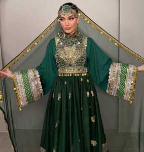 Latest Afghan Kuchi Party <b>Dress</b> Women Heavy Embroidery Wedding Party & Casual Afghan <b>Dress</b> Knee-Length Long Sleeves Breathable - Product Image 3