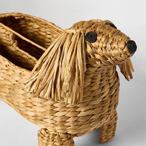 Cesta de jacinto de agua tejida con forma de Dachshund, cesta de almacenamiento hecha a mano, venta al por mayor, ecológica, hecha en Vietnam - Product Image 6