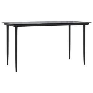 Ensemble de salle à manger de jardin noir avec coussins blanc crème comprenant table et chaises - Product Image 6