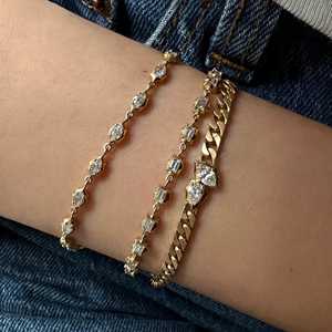 14K <b>Solid</b> Gold Marquise Lab Grown Diamond Tennis <b>Bracelet</b> 1.26 Carat Prong Set IGI Certified Adjustable 7 Inches Layering - Product Image 2