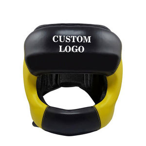 Protectores de Cabeza para Boxeo en Color Negro y Amarillo, Hechos a Mano con Cuero PU, de Buena Calidad, del Mejor Proveedor, Producto OEM Transpirable - Product Image 1