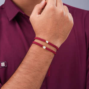 Pulsera Fina Clásica Ajustable para Mujer de Oro 14K con Diamante CVD Cultivado en Laboratorio F VVS VS de Corte Pera, Cordón de Macramé Azul Marino y Baño de Rodio - Product Image 3