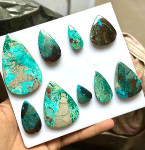 Piedra Preciosa Natural Rara de Shattukita, Corte Ovalado Suelto, Piedra Turquesa MAHNAJ GEMS, Juego de Colores Verde/Azul/Marrón para Joyería - Product Image 6