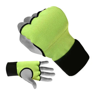 New Design 2026 Neoprene Half Finger Training Gloves Green With Velcro Wrist Closure For Martial Arts Unisex Non Slip Grip - Product Image 2