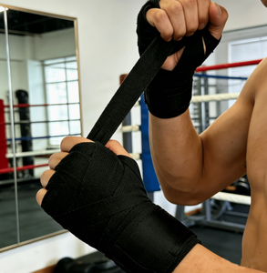 Bandages de boxe noirs auto-adhésifs élastiques pour hommes et femmes, soutien des mains pour l'entraînement et la remise en forme - Product Image 5