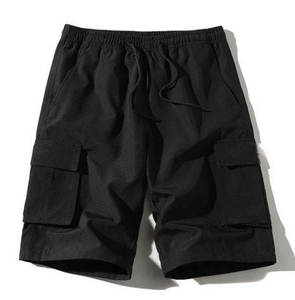 Men's Classic Cotton Spandex <b>Cargo</b> Stretch Shorts with Solid Pattern Casual Wholesale Drawstring Pants - Product Image 3