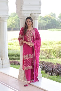 Salwar kameez étnico tradicional indio para ocasiones de boda, ropa elegante para mujer con bordados, corte regular, a bajo precio. - Product Image 6