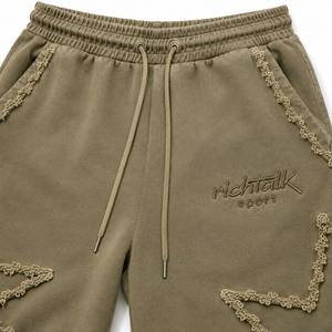 Men's Casual Embroidered <b>Sweat</b> <b>Shorts</b> Elastic Drawstring Winter Breathable Quick Dry Lightweight Polyester/Cotton Sportwear - Product Image 4