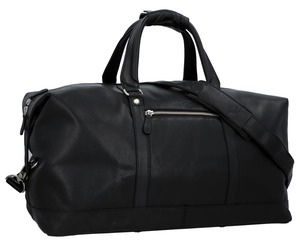 Sac de voyage en cuir véritable noir, grande capacité, pour week-end, sport, nuit, résistant à l'eau, fermeture éclair écologique - Product Image 1