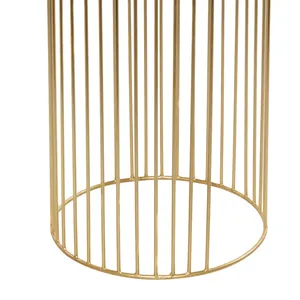 Modern Eco-Friendly Brass Square <b>Flower</b> Pots Set with Galvanized Finish and <b>Wire</b> Stand for Indoor Plant Decor - Product Image 3