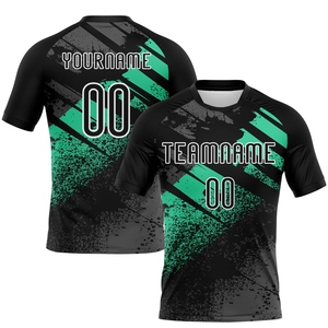 Maillot de volley-ball personnalisé noir-vert-blanc à sublimation, le plus vendu en gros pour l'industrie - Product Image 1