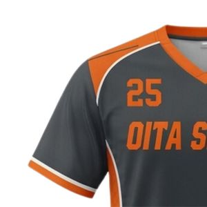 Maillot de lacrosse unisexe gris et orange en polyester, coupe athlétique légère, vêtements de sport d'équipe pour l'entraînement et les matchs - Product Image 4