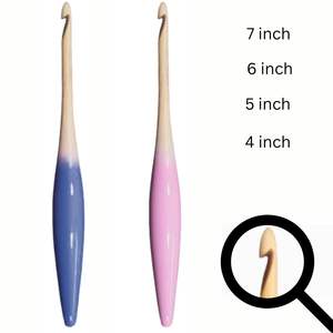 Ganchos de ganchillo de madera semicoloreados ergonómicos profesionales para un agarre cómodo duradero al por mayor, ideal para pedidos grandes - Product Image 5