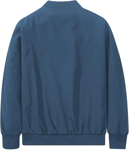 <b>Men</b> Bomber <b>Jacket</b> Wholesale <b>Casual</b> Zip Front <b>Lightweight</b> Ribbed Collar Cuff Fashion Outerwear Relaxed Fit Daily - Product Image 3