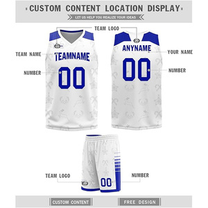 Uniformes de Baloncesto Personalizados Blancos y Azules Sublimados, Ropa Deportiva Transpirable, Pantalones Cortos de Malla, Unisex, Corte Atlético para Adultos - Product Image 3