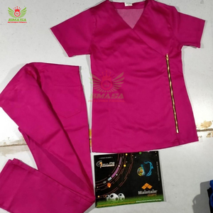 Tenues d'infirmières élégantes pour femmes, ensembles de blouses d'hôpital, col montant, manches courtes, tissu jersey, personnalisable, séchage rapide, respirant - Product Image 5