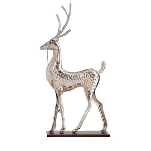 Pantalla de mesa con acento niquelado, escultura de aluminio sólido, figura de Reno navideño, acento de Metal para decoraciones de casas de vacaciones - Product Image 1