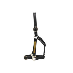 Harnais de cheval en cuir noir avec boucles dorées et sangles réglables pour l'équitation - Product Image 2