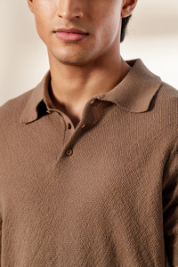 Mens Textured Knit for <b>Shirt</b> High Quality Modern Design Made Bangladesh Viscose/Cotton High Street Style Breathable <b>Half</b> Sleeve - Product Image 6
